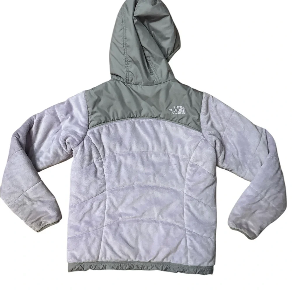 The North Face‎ Girls Size Medium 10/12 Lavender/Gray Reversible Zip Up Coat